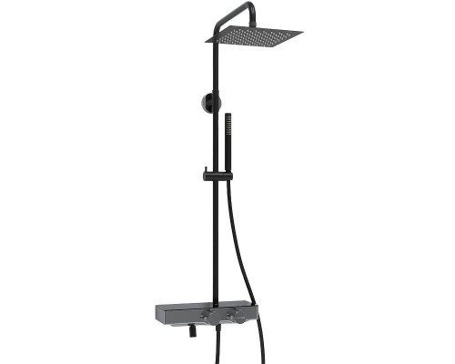 Приобрести Душевая система WasserKRAFT A114.255.217.CB Thermo с термостатом Черная матовая в магазине сантехники Santeh-Crystal.ru