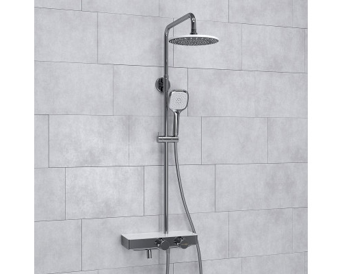 Купить Душевая система WasserKRAFT A113.067.065.CH Thermo с термостатом Хром Белая в магазине сантехники Santeh-Crystal.ru