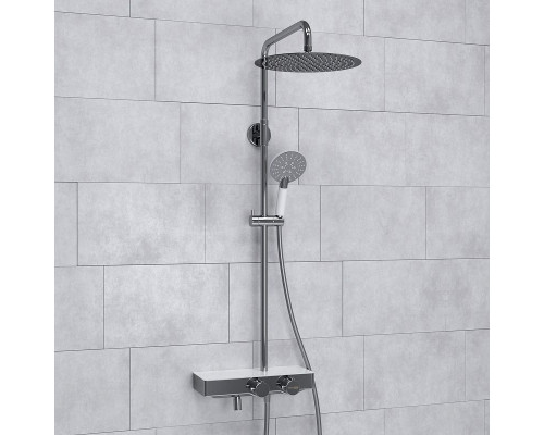 Купить Душевая система WasserKRAFT A113.116.058.CH Thermo с термостатом Хром Белая в магазине сантехники Santeh-Crystal.ru