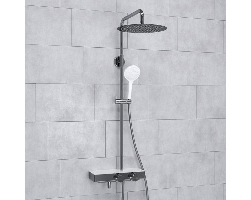 Приобрести Душевая система WasserKRAFT A113.116.155.CH Thermo с термостатом Хром Белая в магазине сантехники Santeh-Crystal.ru