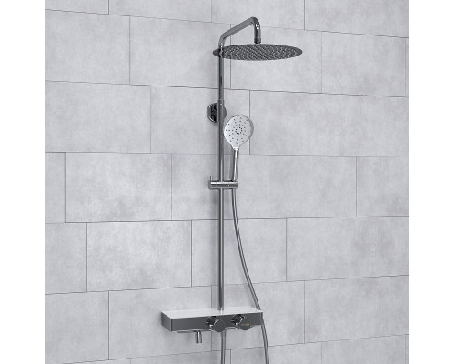Купить Душевая система WasserKRAFT A113.116.127.CH Thermo с термостатом Хром Белая в магазине сантехники Santeh-Crystal.ru