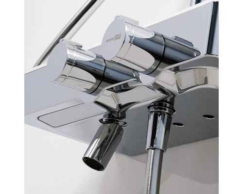 Заказать Душевая система WasserKRAFT A113.116.059.CH Thermo с термостатом Хром Белая в магазине сантехники Santeh-Crystal.ru