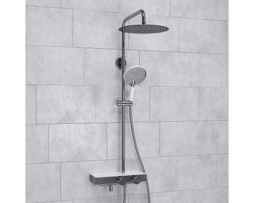 Заказать Душевая система WasserKRAFT A113.116.059.CH Thermo с термостатом Хром Белая в магазине сантехники Santeh-Crystal.ru