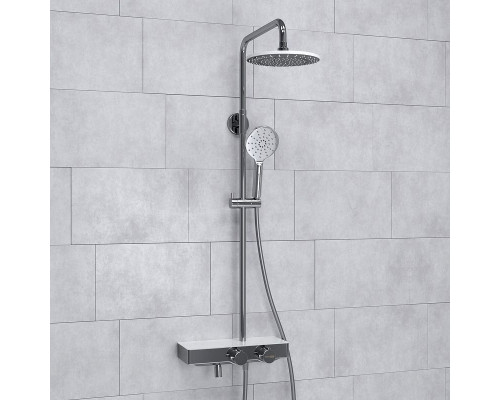 Приобрести Душевая система WasserKRAFT A113.067.127.CH Thermo с термостатом Хром Белая в магазине сантехники Santeh-Crystal.ru