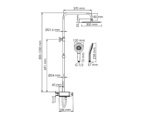 Приобрести Душевая система WasserKRAFT A113.118.101.CH Thermo с термостатом Хром Белая в магазине сантехники Santeh-Crystal.ru