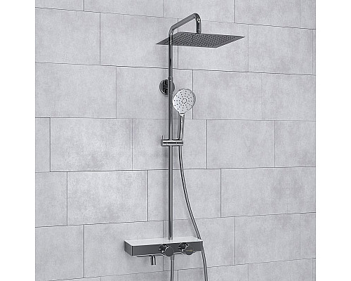 Купить Душевая система WasserKRAFT A113.118.127.CH Thermo с термостатом Хром Белая в магазине сантехники Santeh-Crystal.ru