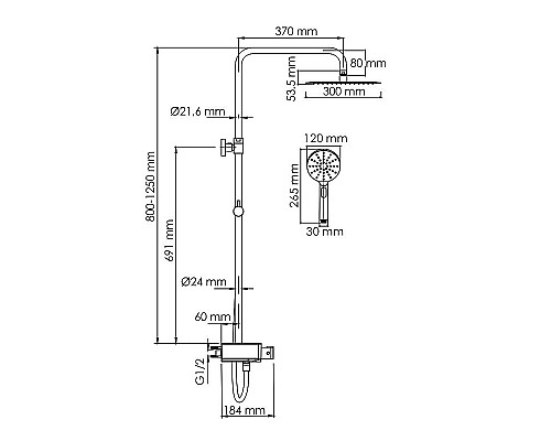Купить Душевая система WasserKRAFT A113.118.127.CH Thermo с термостатом Хром Белая в магазине сантехники Santeh-Crystal.ru