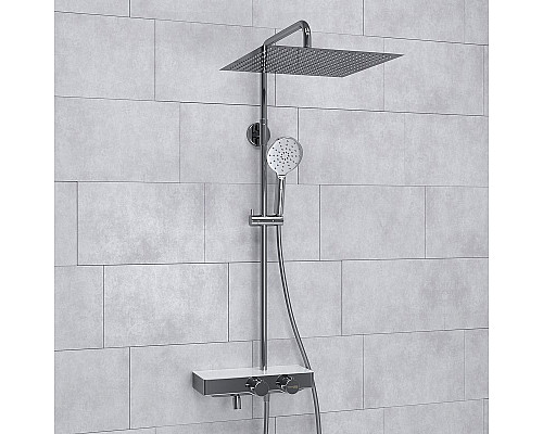 Купить Душевая система WasserKRAFT A113.119.127.CH Thermo с термостатом Хром Белая в магазине сантехники Santeh-Crystal.ru