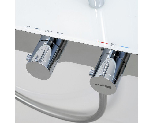 Заказать Душевая система WasserKRAFT A113.117.101.CH Thermo с термостатом Хром Белая в магазине сантехники Santeh-Crystal.ru