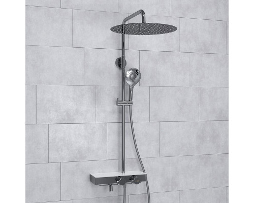 Заказать Душевая система WasserKRAFT A113.117.101.CH Thermo с термостатом Хром Белая в магазине сантехники Santeh-Crystal.ru