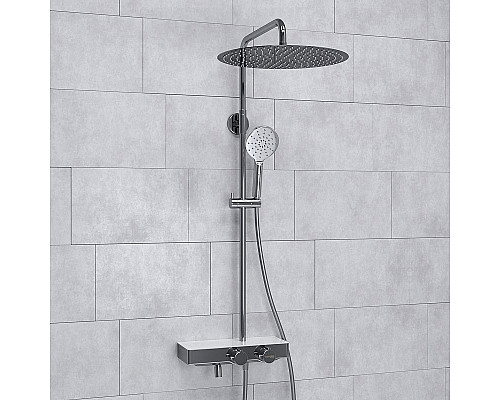 Купить Душевая система WasserKRAFT A113.117.127.CH Thermo с термостатом Хром Белая в магазине сантехники Santeh-Crystal.ru