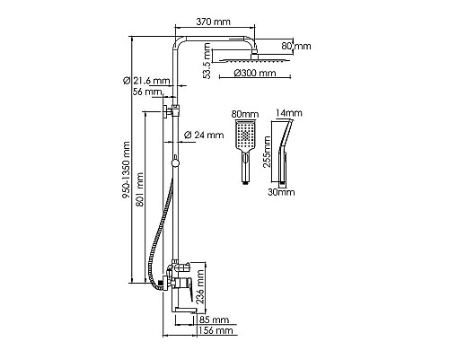 Приобрести Душевая система WasserKRAFT A155.262.201.BG Золото матовое в магазине сантехники Santeh-Crystal.ru