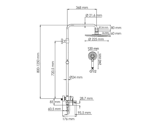 Купить Душевая система WasserKRAFT A185.067.058.WM Белая матовая в магазине сантехники Santeh-Crystal.ru
