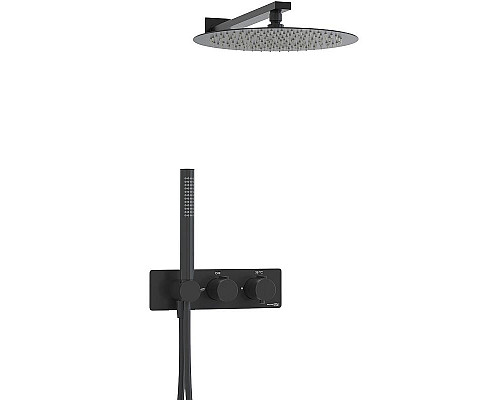 Заказать Душевая система WasserKRAFT A16160 Thermo с термостатом Черная матовая в магазине сантехники Santeh-Crystal.ru
