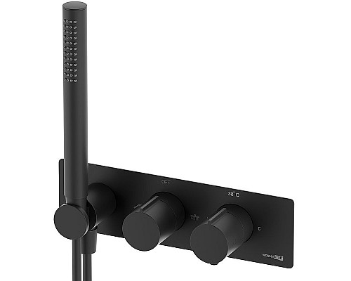 Заказать Душевая система WasserKRAFT A16160 Thermo с термостатом Черная матовая в магазине сантехники Santeh-Crystal.ru