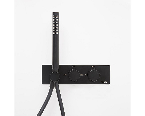 Заказать Душевая система WasserKRAFT A16160 Thermo с термостатом Черная матовая в магазине сантехники Santeh-Crystal.ru