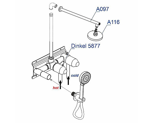 Заказать Душевая система WasserKRAFT A16116 Хром в магазине сантехники Santeh-Crystal.ru