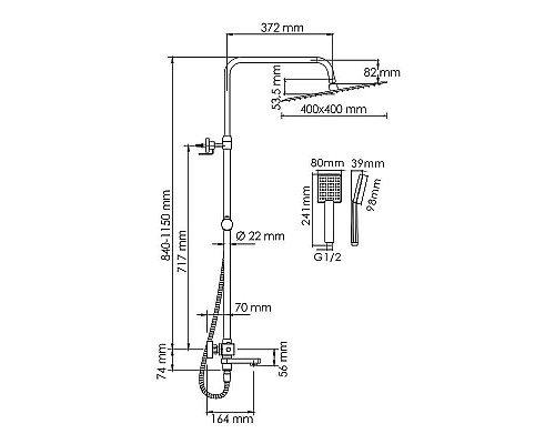 Приобрести Душевая система WasserKRAFT A199.119.141.010.CH Thermo с термостатом Хром в магазине сантехники Santeh-Crystal.ru