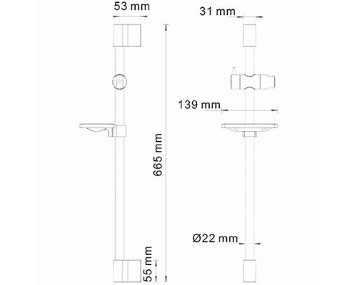 Заказать Душевая штанга WasserKRAFT A063 Хром в магазине сантехники Santeh-Crystal.ru
