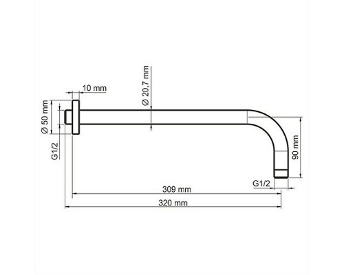 Заказать Кронштейн для верхнего душа WasserKRAFT A079 Черный матовый Хром в магазине сантехники Santeh-Crystal.ru