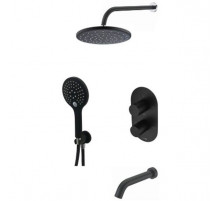Душевая система WasserKRAFT Elbe A177477 с термостатом Черная матовая