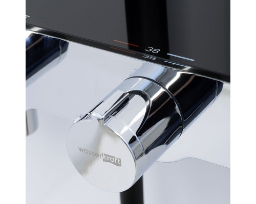Заказать Душевая система WasserKRAFT Thermo A11401 с термостатом Черная матовая Хром в магазине сантехники Santeh-Crystal.ru