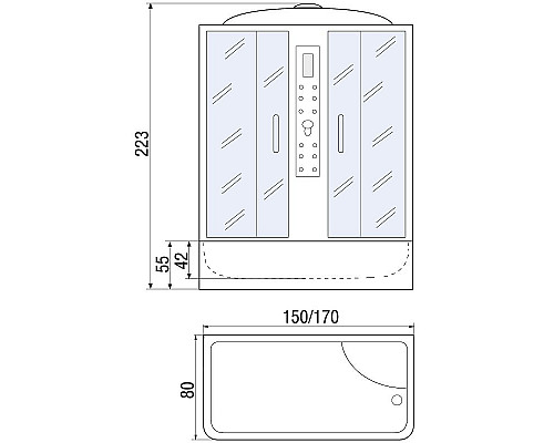 Santeh-Crystal.ru: Душевой бокс River Dunay 170x80 ТН 10000001473 с поддоном Приобрести Душевой бокс River Dunay 170x80 ТН 10000001473 с поддоном в магазине сантехники Santeh-Crystal.ru
