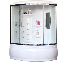Душевой бокс Royal Bath ALP 170x100 RB170ALP-T-CH-L с гидромассажем стекло прозрачное задняя стенка Белая