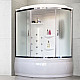 Заказать Душевой бокс Royal Bath ALP 150х100 RB150ALP-C-CH-L с гидромассажем стекло матовое задняя стенка Белая в магазине сантехники Santeh-Crystal.ru
