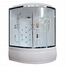 Душевой бокс Royal Bath ALP 150x100 RB150ALP-T-CH-L с гидромассажем стекло прозрачное задние стенки Белые