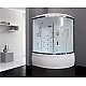 Приобрести Душевой бокс Royal Bath ALP 150x100 RB150ALP-T-CH-L с гидромассажем стекло прозрачное задние стенки Белые в магазине сантехники Santeh-Crystal.ru