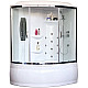 Купить Душевой бокс Royal Bath ALP 150x100 RB150ALP-T-CH-R с гидромассажем стекло прозрачное задние стенки Белые в магазине сантехники Santeh-Crystal.ru