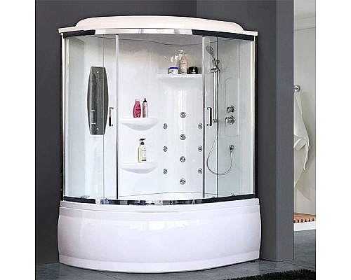 Santeh-Crystal.ru: Душевой бокс Royal Bath ALP 150x100 RB150ALP-T-CH-R с гидромассажем стекло прозрачное задние стенки Белые Купить Душевой бокс Royal Bath ALP 150x100 RB150ALP-T-CH-R с гидромассажем стекло прозрачное задние стенки Белые в магазине сантехники Santeh-Crystal.ru