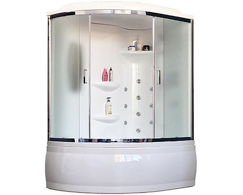 Приобрести Душевой бокс Royal Bath ALP 170х100 RB170ALP-C-CH-R с гидромассажем стекло матовое задняя стенка Белая в магазине сантехники Santeh-Crystal.ru
