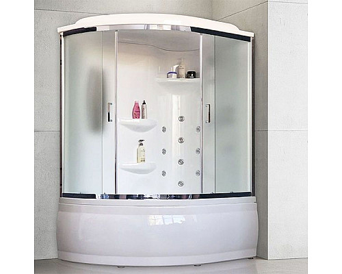 Приобрести Душевой бокс Royal Bath ALP 170х100 RB170ALP-C-CH-R с гидромассажем стекло матовое задняя стенка Белая в магазине сантехники Santeh-Crystal.ru
