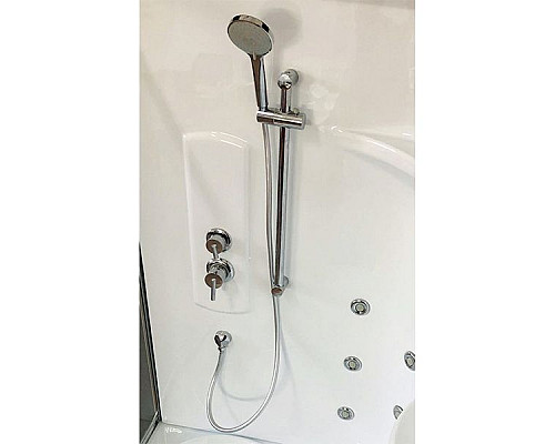 Приобрести Душевой бокс Royal Bath ALP 170х100 RB170ALP-C-CH-R с гидромассажем стекло матовое задняя стенка Белая в магазине сантехники Santeh-Crystal.ru