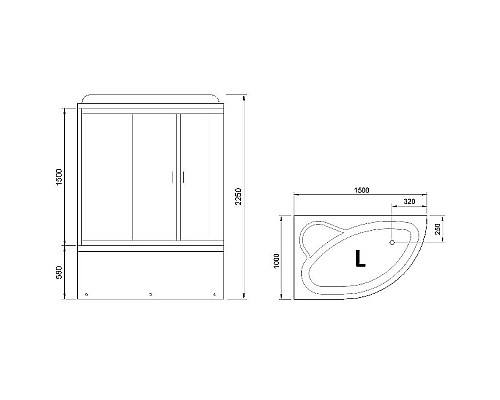 Заказать Душевой бокс Royal Bath ALP 150x100 RB150ALP-T-L с гидромассажем в магазине сантехники Santeh-Crystal.ru