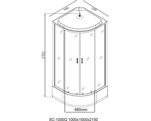 Купить Душевая кабина Aquanet SC-1000Q 100х100 243329 без гидромассажа в магазине сантехники Santeh-Crystal.ru