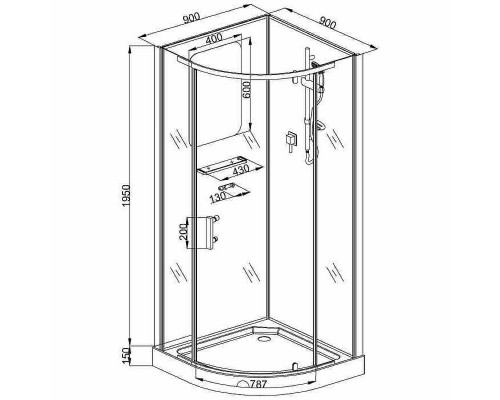 Заказать Душевая кабина Cerutti SPA Korra 90х90 90T без гидромассажа в магазине сантехники Santeh-Crystal.ru