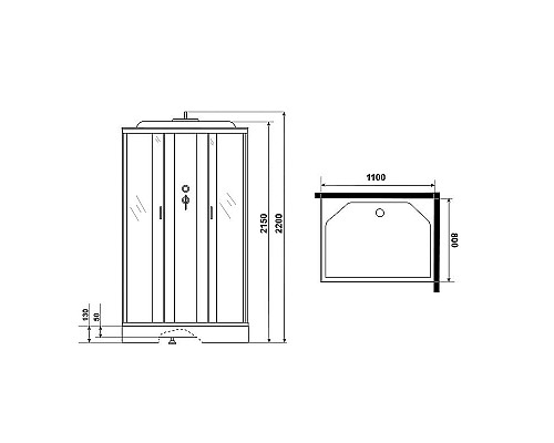 Купить Душевая кабина Niagara Classic 110х80 NG-43185-14Q без гидромассажа в магазине сантехники Santeh-Crystal.ru