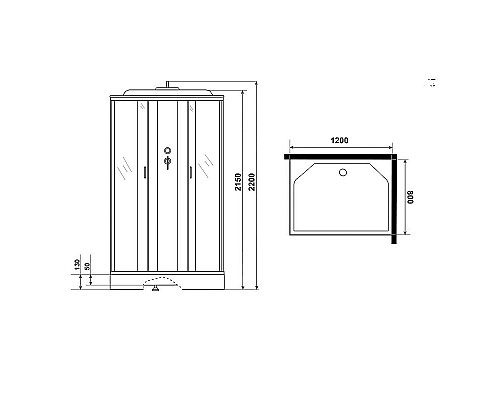 Приобрести Душевая кабина Niagara Classic 120х80 NG-43285-14QG с гидромассажем в магазине сантехники Santeh-Crystal.ru