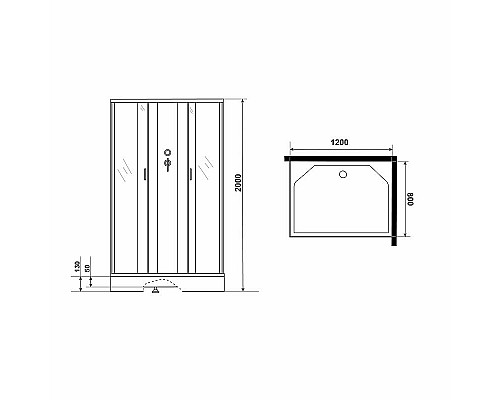Приобрести Душевая кабина Niagara Classic 120х80 NG-43285-14QBKG с гидромассажем в магазине сантехники Santeh-Crystal.ru