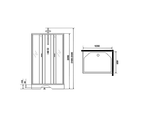 Купить Душевая кабина Niagara Classic 120х80 NG-43285-14QBKT без гидромассажа в магазине сантехники Santeh-Crystal.ru
