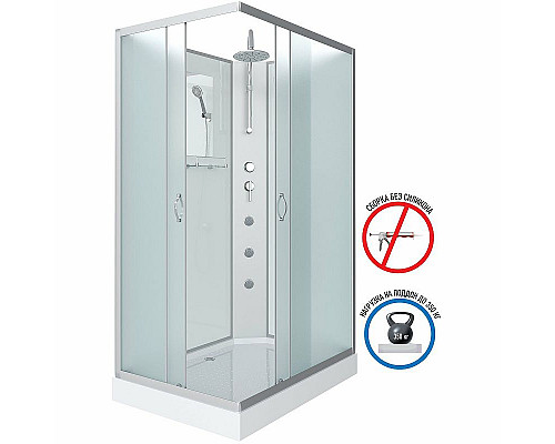 Приобрести Душевая кабина Niagara Classic 120х80 NG-43285-14QBKTG с гидромассажем в магазине сантехники Santeh-Crystal.ru