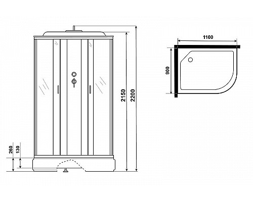 Купить Душевая кабина Niagara Classic 110х90 L NG-33194-14LG с гидромассажем в магазине сантехники Santeh-Crystal.ru