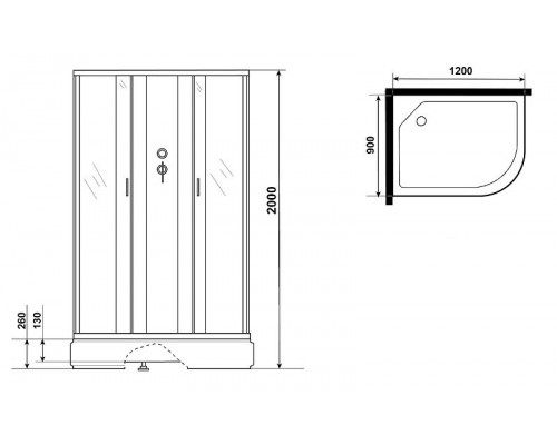 Купить Душевая кабина Niagara Classic 120х90 L NG-33294-14LBKG с гидромассажем в магазине сантехники Santeh-Crystal.ru