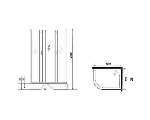 Заказать Душевая кабина Niagara Classic 120х90 R NG-33294-14RBK без гидромассажа в магазине сантехники Santeh-Crystal.ru