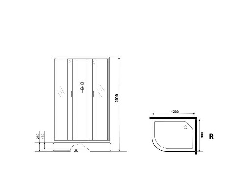 Заказать Душевая кабина Niagara Classic 120х90 R NG-33294-14RBKG с гидромассажем в магазине сантехники Santeh-Crystal.ru
