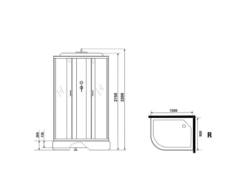 Заказать Душевая кабина Niagara Classic 120х90 R NG-33294-14RF с гидромассажем в магазине сантехники Santeh-Crystal.ru
