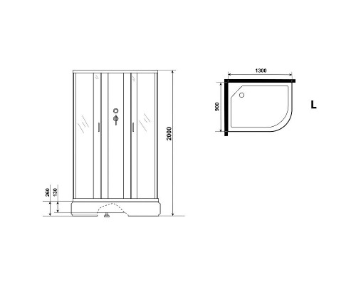 Приобрести Душевая кабина Niagara Classic 130х90 L NG-33394-14LBKG с гидромассажем в магазине сантехники Santeh-Crystal.ru